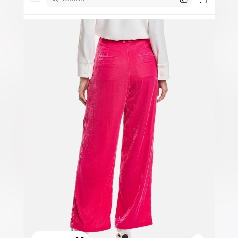 NWT STAUD velvet pink pants - Picture 2 of 3